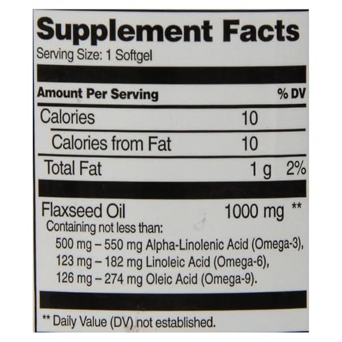 21st Century Leinöl 1000 mg Weichkapseln (120 Stück) – Triple Omega 3-6-9 Fettsäuren für Herzgesundheit, glutenfrei & nicht gentechnisch verändert, ohne künstliche Aromen oder Farbstoffe