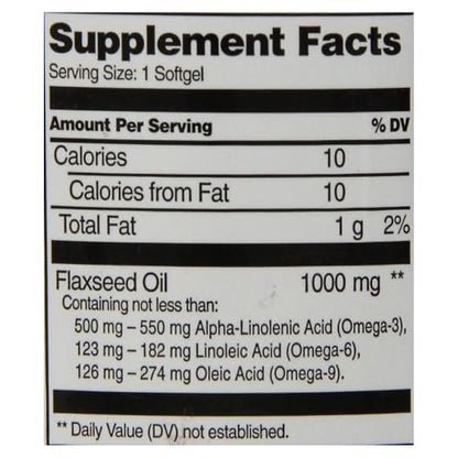 21st Century Leinöl 1000 mg Weichkapseln (120 Stück) – Triple Omega 3-6-9 Fettsäuren für Herzgesundheit, glutenfrei & nicht gentechnisch verändert, ohne künstliche Aromen oder Farbstoffe