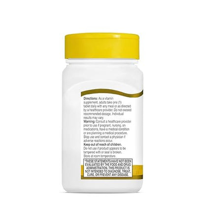 21st Century B-100 Komplex mit verlängerter Freisetzung, 60 Tabletten, Hochdosiertes Vitamin B für Nervensystem & Energie, Enthält B1, B2, B6, Biotin & Calcium