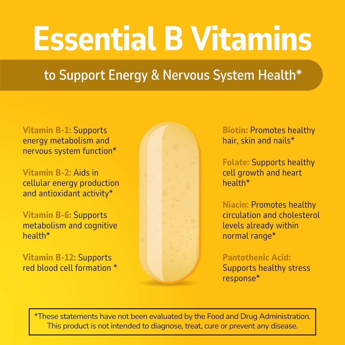 21st Century B-100 Komplex mit verlängerter Freisetzung, 60 Tabletten, Hochdosiertes Vitamin B für Nervensystem & Energie, Enthält B1, B2, B6, Biotin & Calcium