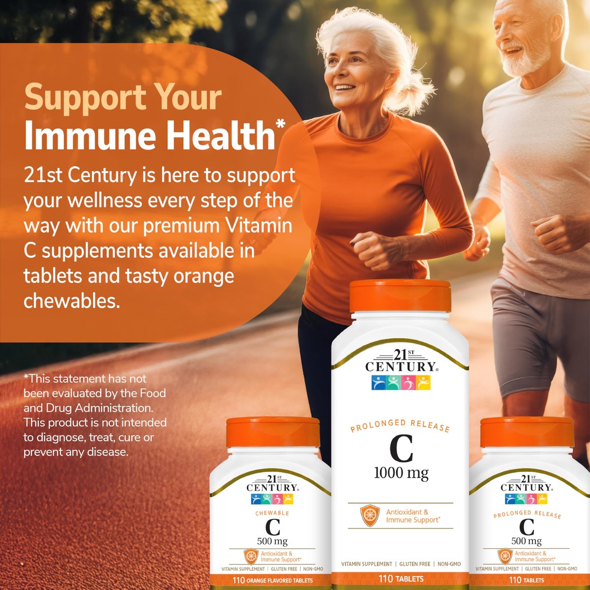 21st Century Vitamin C 1000 mg Retard-Tabletten (110 Stück) – Ascorbinsäure Immunsystem Unterstützung für Frauen & Männer mit Antioxidantien, Nicht-GVO, Glutenfrei, Vegan