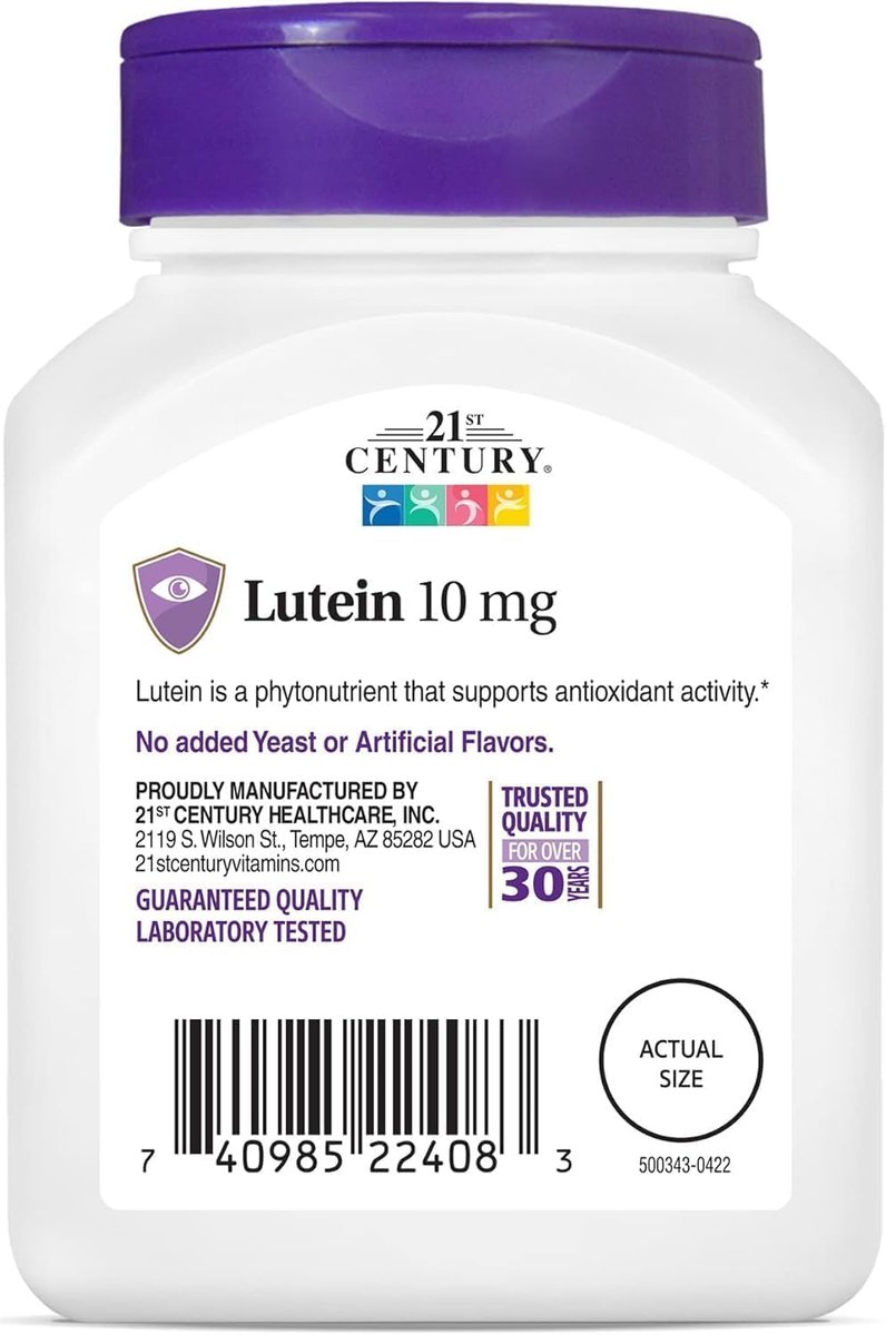 21st Century Lutein 10 mg Tabletten, 60 Stück