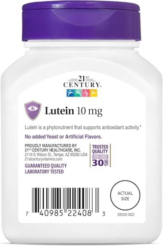 21st Century Lutein 10 mg Tabletten, 60 Stück