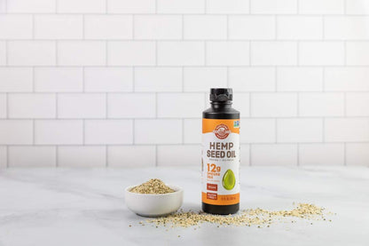 Manitoba Harvest Hanföl, kaltgepresst, Premium-Qualität, 12g Omega 3 & 6 pro Portion, hydratisiert & pflegt die Haut – Non-GMO, vegan, glutenfrei, ideal zum Kochen und für Salatdressings, 946 ml