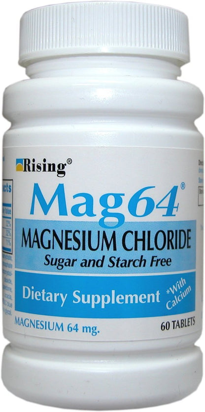Rising Mag64 Magnesiumchlorid mit Calcium Tabletten, 60 Stück