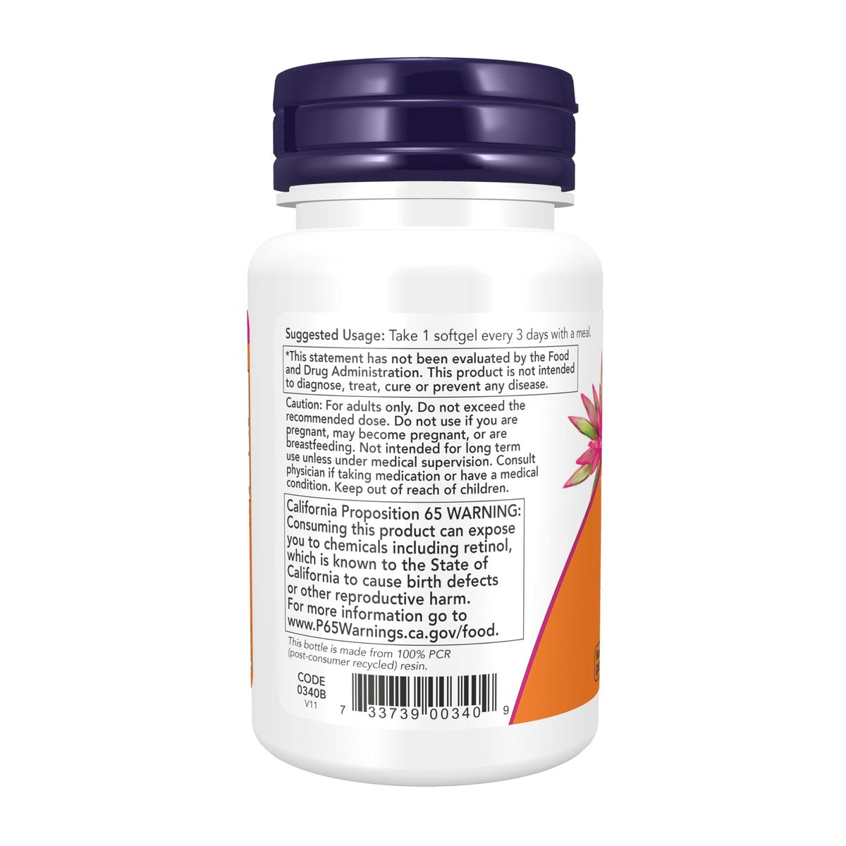 NOW Foods Vitamin A (Fischleberöl) 25.000 IE, essentielle Ernährung, 100 Softgels