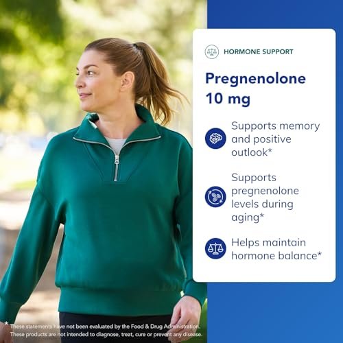 Pure Encapsulations Pregnenolon 10 mg – Unterstützt Gedächtnis & Hormonbalance* – Hormonvorläufer – Glutenfrei & Nicht-GVO – 60 Kapseln