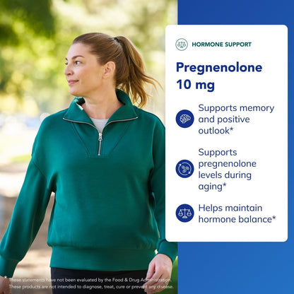 Pure Encapsulations Pregnenolon 10 mg – Unterstützt Gedächtnis & Hormonbalance* – Hormonvorläufer – Glutenfrei & Nicht-GVO – 60 Kapseln
