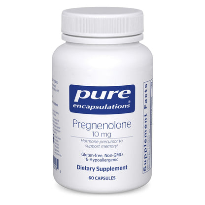 Pure Encapsulations Pregnenolon 10 mg – Unterstützt Gedächtnis & Hormonbalance* – Hormonvorläufer – Glutenfrei & Nicht-GVO – 60 Kapseln