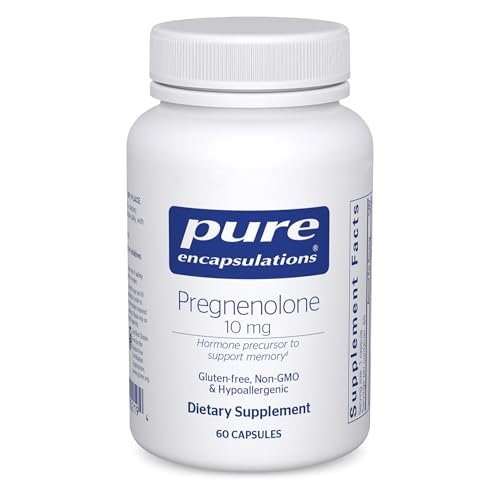 Pure Encapsulations Pregnenolon 10 mg – Unterstützt Gedächtnis & Hormonbalance* – Hormonvorläufer – Glutenfrei & Nicht-GVO – 60 Kapseln
