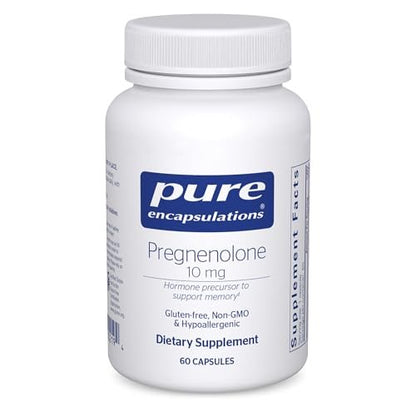 Pure Encapsulations Pregnenolon 10 mg – Unterstützt Gedächtnis & Hormonbalance* – Hormonvorläufer – Glutenfrei & Nicht-GVO – 60 Kapseln