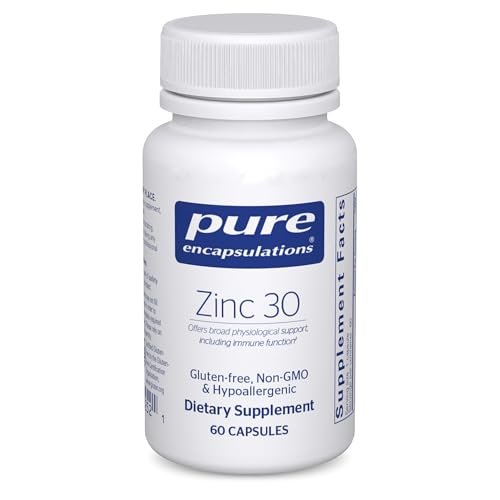 Pure Encapsulations Zink 30 mg – Immunsystem, Wachstum & Wundheilung mit Zinkpicolinat – 60 Kapseln