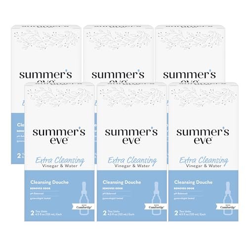 Summer’s Eve Extra Reinigende Essig & Wasser Intim-Dusche, Geruchskontrolle, pH-ausgeglichen, gynäkologisch getestet, mit Comfortip, 4,5 Unzen pro Stück, 2er-Pack (6er-Pack)