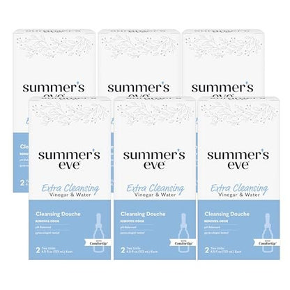 Summer’s Eve Extra Reinigende Essig & Wasser Intim-Dusche, Geruchskontrolle, pH-ausgeglichen, gynäkologisch getestet, mit Comfortip, 4,5 Unzen pro Stück, 2er-Pack (6er-Pack)