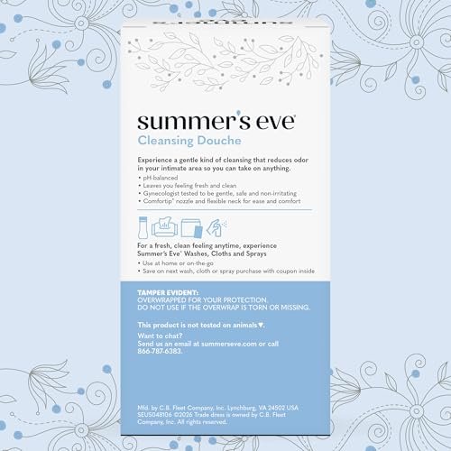 Summer’s Eve Extra Reinigende Essig & Wasser Intim-Dusche, Geruchskontrolle, pH-ausgeglichen, gynäkologisch getestet, mit Comfortip, 4,5 Unzen pro Stück, 2er-Pack (6er-Pack)