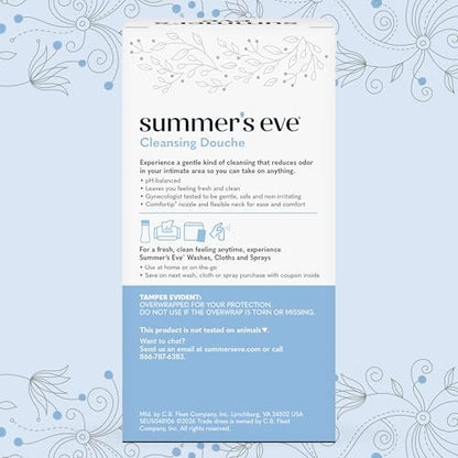 Summer’s Eve Extra Reinigende Essig & Wasser Intim-Dusche, Geruchskontrolle, pH-ausgeglichen, gynäkologisch getestet, mit Comfortip, 4,5 Unzen pro Stück, 2er-Pack (6er-Pack)