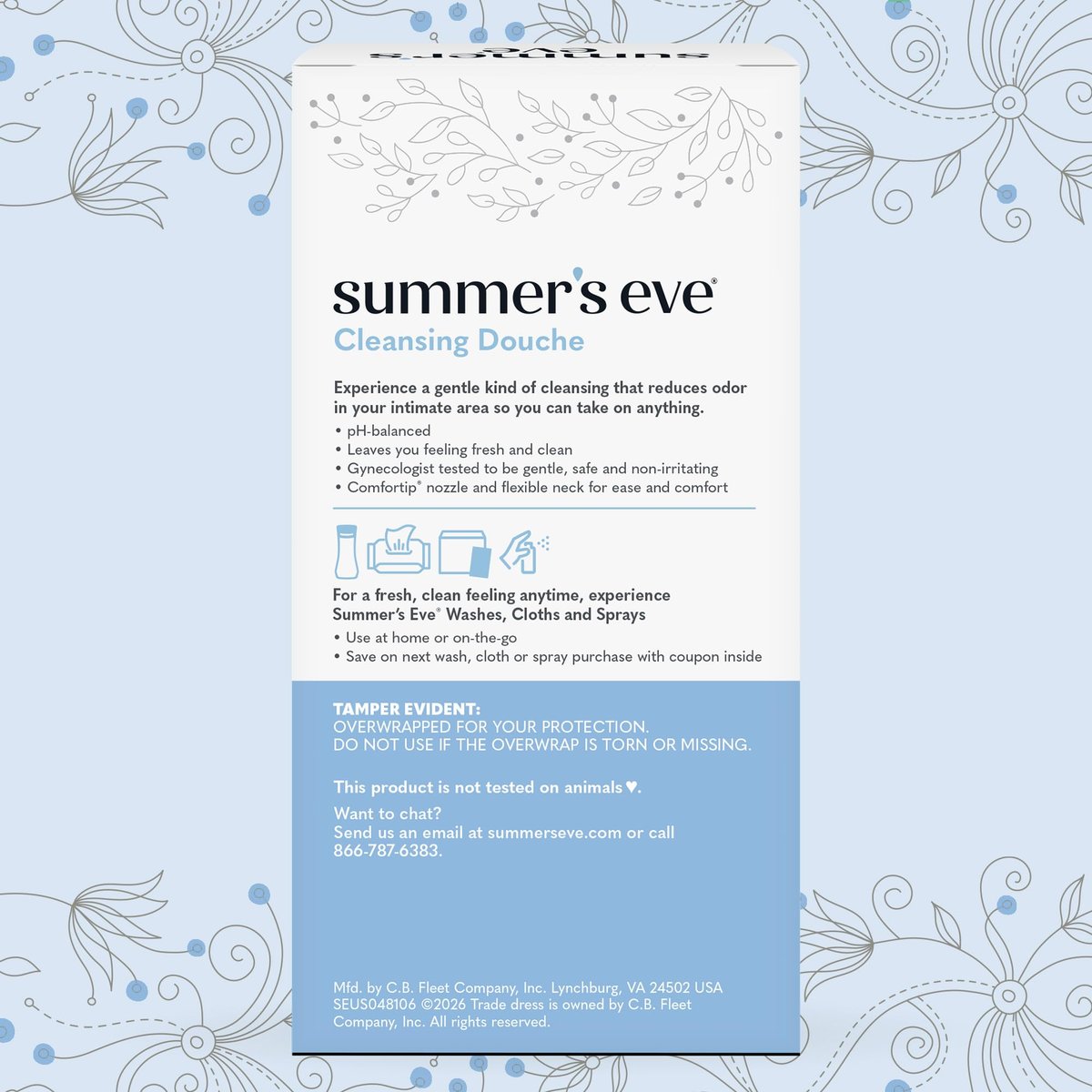 Summer’s Eve Extra Reinigende Essig & Wasser Intim-Dusche, Geruchskontrolle, pH-ausgeglichen, gynäkologisch getestet, mit Comfortip, 4,5 Unzen pro Stück, 2er-Pack (6er-Pack)
