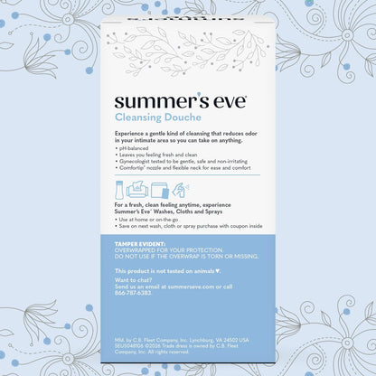 Summer’s Eve Extra Reinigende Essig & Wasser Intim-Dusche, Geruchskontrolle, pH-ausgeglichen, gynäkologisch getestet, mit Comfortip, 4,5 Unzen pro Stück, 2er-Pack (6er-Pack)
