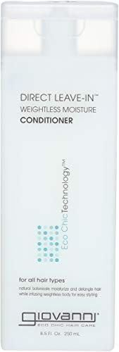 GIOVANNI Direct Leave In Weightless Moisture Conditioner - Feuchtigkeitsspender für Locken & welliges Haar, Co-Wash, ohne Parabene, mit natürlichen botanischen Inhaltsstoffen - 250 ml