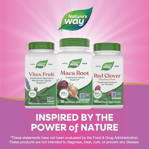 Nature's Way Maca-Wurzel, Traditionelle Libido-Unterstützung*, 525 mg pro Portion, Non-GMO Project verifiziert, 100 vegane Kapseln (Verpackung kann variieren)