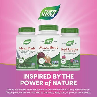 Nature's Way Maca-Wurzel, Traditionelle Libido-Unterstützung*, 525 mg pro Portion, Non-GMO Project verifiziert, 100 vegane Kapseln (Verpackung kann variieren)