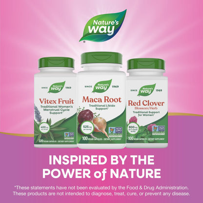 Nature's Way Maca-Wurzel, Traditionelle Libido-Unterstützung*, 525 mg pro Portion, Non-GMO Project verifiziert, 100 vegane Kapseln (Verpackung kann variieren)