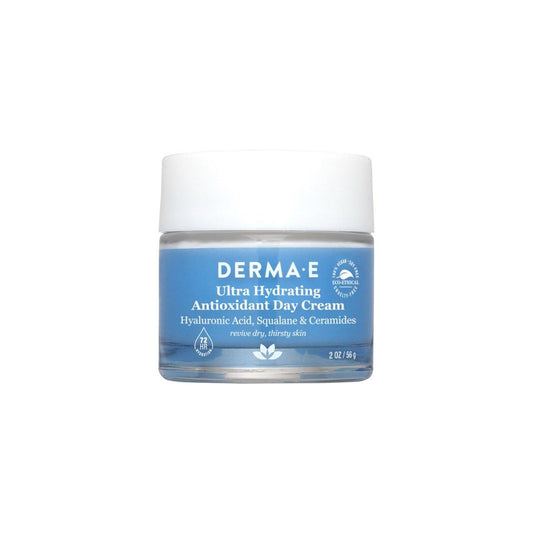 Derma E Ultra Hydrating Antioxidant Day Cream – Gesichtsfeuchtigkeitscreme mit Hyaluronsäure, Squalan und Ceramiden für glatte und genährte Haut, Feuchtigkeitscreme für empfindliche Haut, 59 ml
