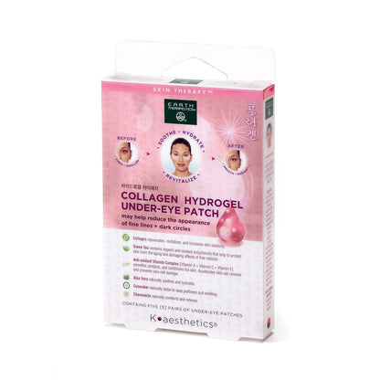 Earth Therapeutics Hydrogel Collagen Augenpflaster – Reduziert Falten, Augenringe und Schwellungen – 5 Paar (10 Patches)