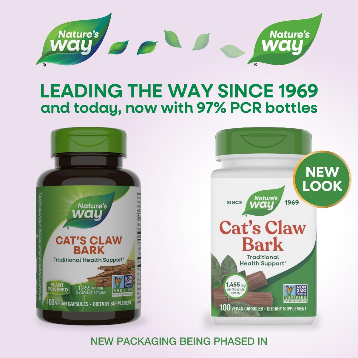 Nature's Way Katzenkralle Rinde, traditionelle Unterstützung*, 1.455 mg pro 3-Kapsel-Portion, Non-GMO Project verifiziert, 100 vegane Kapseln (Verpackung kann variieren)