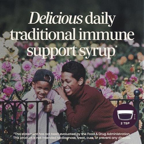 Nature’s Way Sambucus Holunderbeeren Sirup – Traditionelle Immununterstützung mit hochkonzentriertem Holunderextrakt & Antioxidantien, für Erwachsene & Kinder ab 7 Jahren, Beerengeschmack, 118 ml