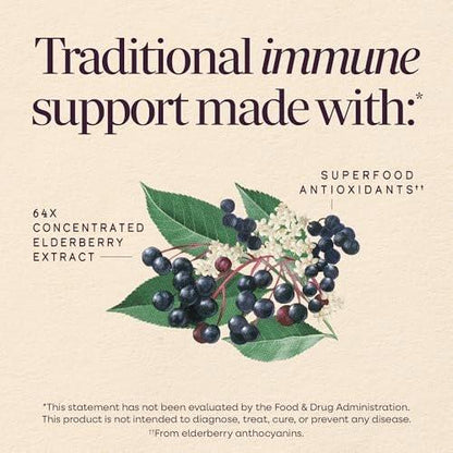 Nature’s Way Sambucus Holunderbeeren Sirup – Traditionelle Immununterstützung mit hochkonzentriertem Holunderextrakt & Antioxidantien, für Erwachsene & Kinder ab 7 Jahren, Beerengeschmack, 118 ml