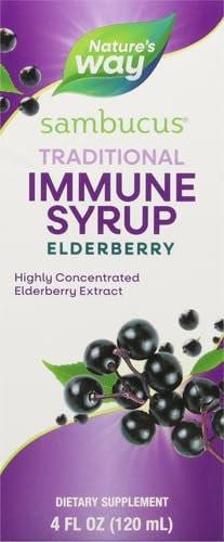 Nature’s Way Sambucus Holunderbeeren Sirup – Traditionelle Immununterstützung mit hochkonzentriertem Holunderextrakt & Antioxidantien, für Erwachsene & Kinder ab 7 Jahren, Beerengeschmack, 118 ml