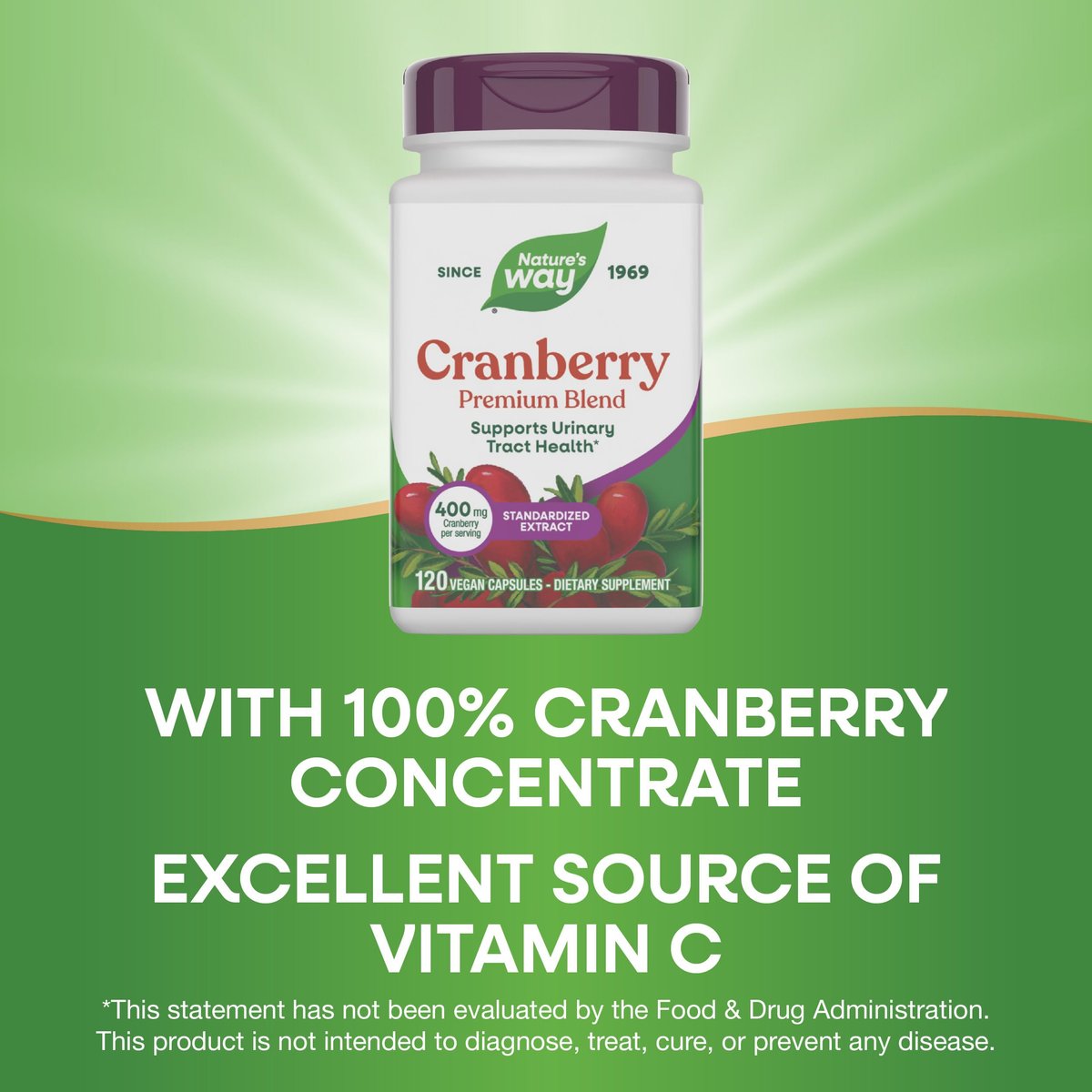Nature's Way Premium Cranberry 400 mg – 120 Kapseln für die Gesundheit der Harnwege*