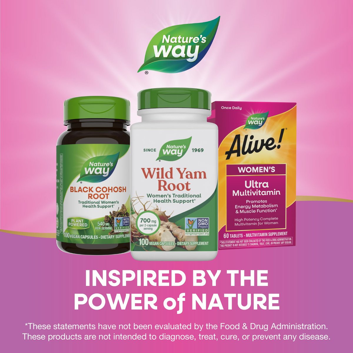 Nature's Way Wilde Yam Wurzel Kapseln, Unterstützung für die traditionelle Frauengesundheit*, 700 mg pro 2-Kapsel-Portion, Non-GMO Project Verified, 100 vegane Kapseln (Verpackung kann variieren)