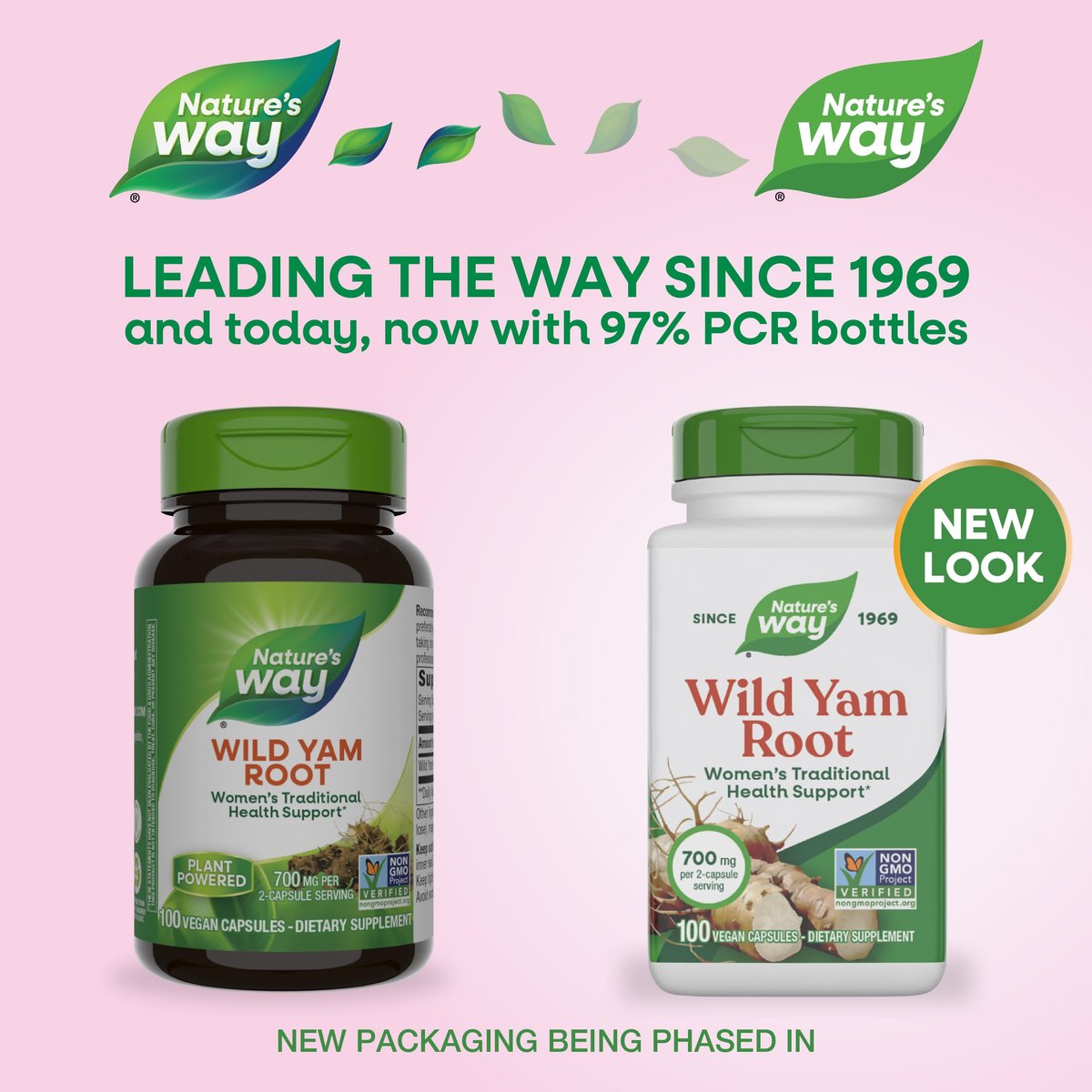 Nature's Way Wilde Yam Wurzel Kapseln, Unterstützung für die traditionelle Frauengesundheit*, 700 mg pro 2-Kapsel-Portion, Non-GMO Project Verified, 100 vegane Kapseln (Verpackung kann variieren)