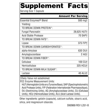 Source Naturals Essential Enzymes Verdauungshilfe - 500 mg - 240 Kapseln