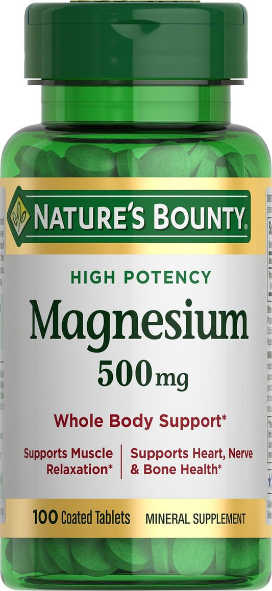 Nature's Bounty Magnesium 500 mg, 100 Tabletten – Mineralstoff für Knochen- und Muskelgesundheit
