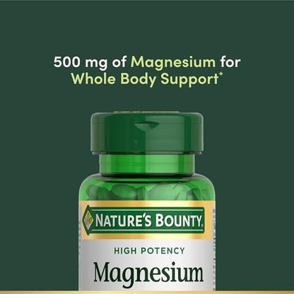 Nature's Bounty Magnesium 500 mg, 100 Tabletten – Mineralstoff für Knochen- und Muskelgesundheit