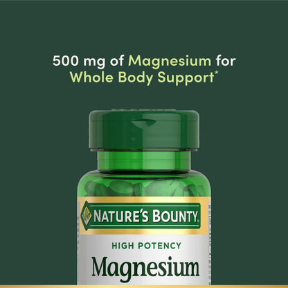Nature's Bounty Magnesium 500 mg, 100 Tabletten – Mineralstoff für Knochen- und Muskelgesundheit