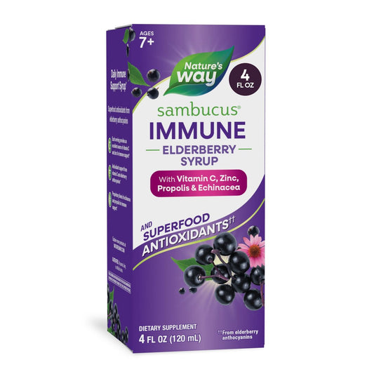 Nature's Way Sambucus Holunderbeeren-Sirup mit Vitamin C, Zink, Echinacea und Propolis – Immununterstützung, 240 ml (8 Fl Oz)