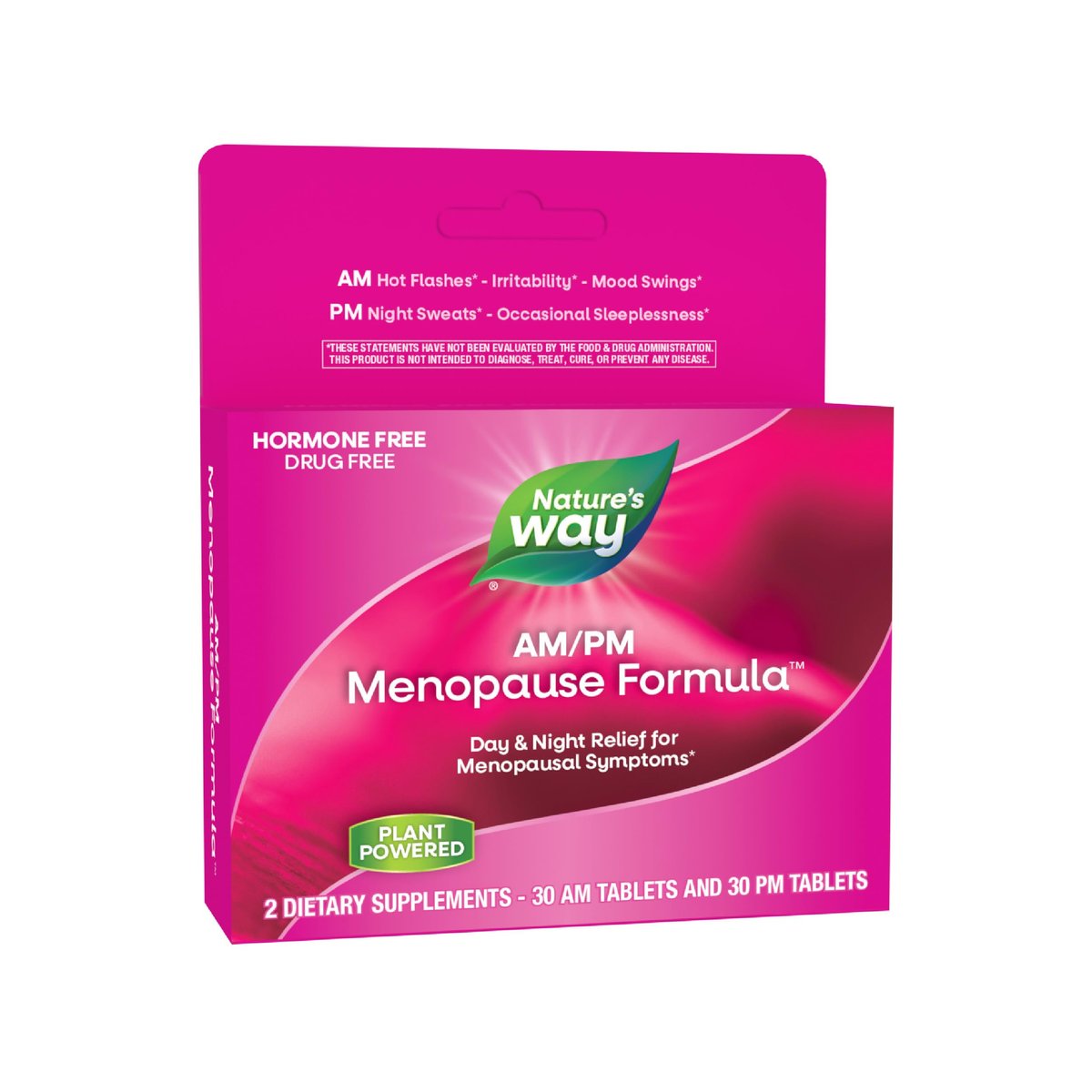 Nature's Way AM/PM Menopause Unterstützung für Frauen – Hormonfreie Formel mit Schwarztee, Theanin, Baldrian – 60 Tabletten – Linderung von Hitzewallungen, Nachtschweiß, Stimmungsschwankungen und Förderung erholsamen Schlafs