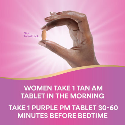 Nature's Way AM/PM Menopause Unterstützung für Frauen – Hormonfreie Formel mit Schwarztee, Theanin, Baldrian – 60 Tabletten – Linderung von Hitzewallungen, Nachtschweiß, Stimmungsschwankungen und Förderung erholsamen Schlafs