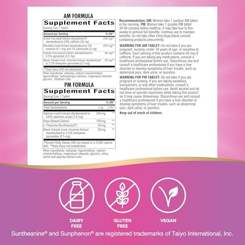 Nature's Way AM/PM Perimenopause Formel - Hormonfreie Unterstützung bei Perimenopause und PMS-Symptomen, Hitzewallungen*, erholsamer Schlaf*, 30 AM & 30 PM Tabletten