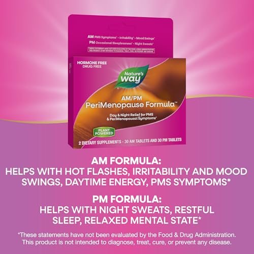 Nature's Way AM/PM Perimenopause Formel - Hormonfreie Unterstützung bei Perimenopause und PMS-Symptomen, Hitzewallungen*, erholsamer Schlaf*, 30 AM & 30 PM Tabletten