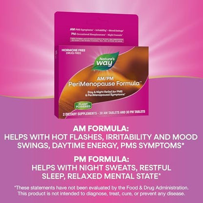 Nature's Way AM/PM Perimenopause Formel - Hormonfreie Unterstützung bei Perimenopause und PMS-Symptomen, Hitzewallungen*, erholsamer Schlaf*, 30 AM & 30 PM Tabletten