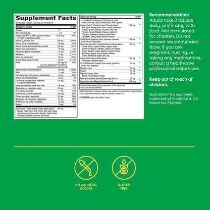 Nature's Way Alive! Max3 Tagesmultivitamin, Hochdosiertes Multivitamin für Erwachsene zur Unterstützung des Zellstoffwechsels, der Herz- und Muskelfunktion für Frauen und Männer*, Ohne Eisen, 90 Tabletten