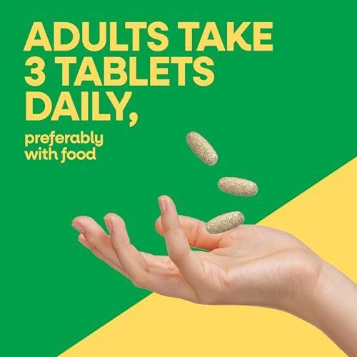 Nature's Way Alive! Max3 Tagesmultivitamin, Hochdosiertes Multivitamin für Erwachsene zur Unterstützung des Zellstoffwechsels, der Herz- und Muskelfunktion für Frauen und Männer*, Ohne Eisen, 90 Tabletten
