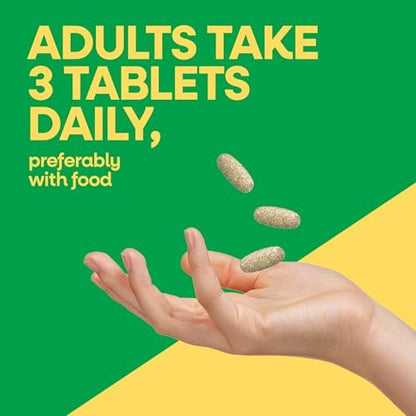 Nature's Way Alive! Max3 Tagesmultivitamin, Hochdosiertes Multivitamin für Erwachsene zur Unterstützung des Zellstoffwechsels, der Herz- und Muskelfunktion für Frauen und Männer*, Ohne Eisen, 90 Tabletten