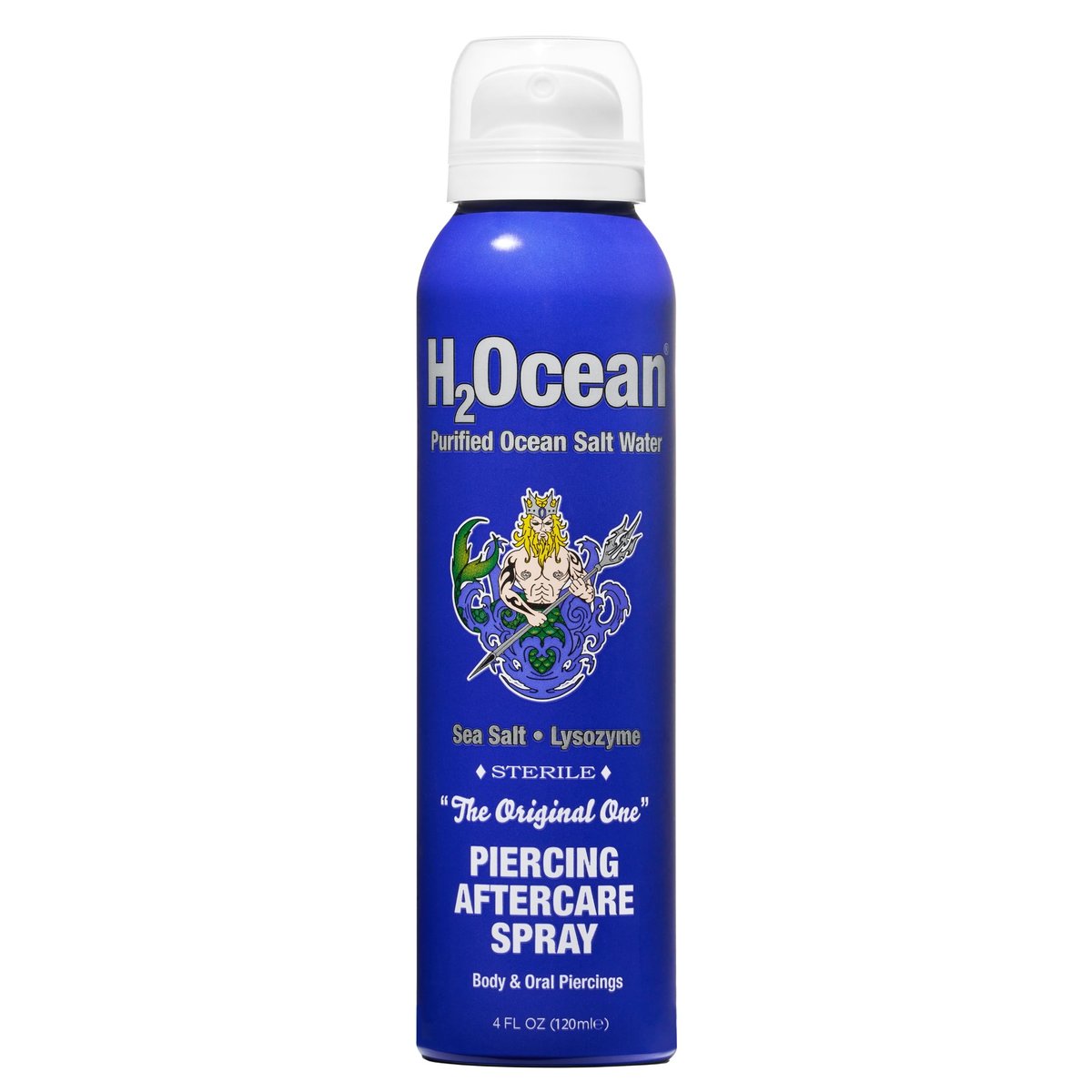 H2Ocean Piercing Aftercare Spray – Meerwasserspray für Körper- und Gesichtspiercings – Ohr-, Nasen-, Bauchnabel-, Mund- und Körperpiercing-Reiniger, Pflegelösung für neue Piercings – 118 ml