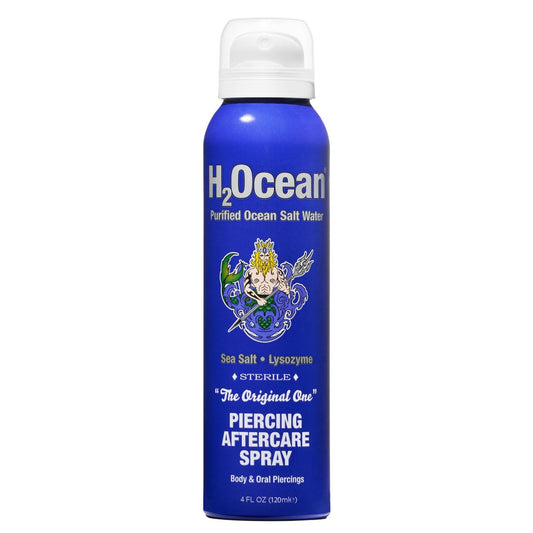 H2Ocean Piercing Aftercare Spray – Meerwasserspray für Körper- und Gesichtspiercings – Ohr-, Nasen-, Bauchnabel-, Mund- und Körperpiercing-Reiniger, Pflegelösung für neue Piercings – 118 ml